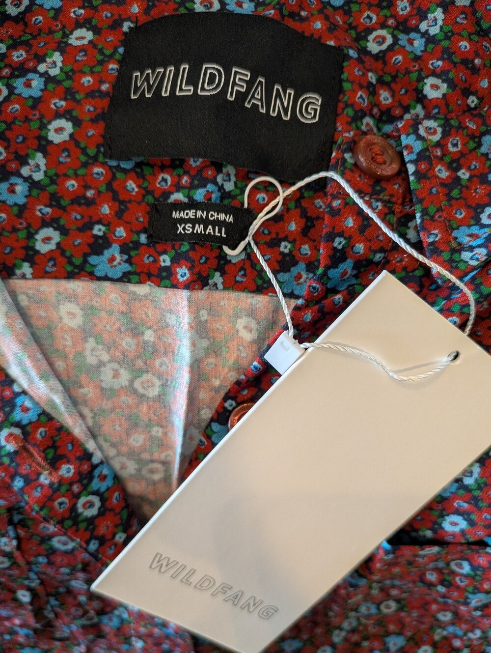 Wildfang The Empower Short Sleeve Shirt Dress Floral Unisex Midi Size XS NWT - Picture 8 of 15